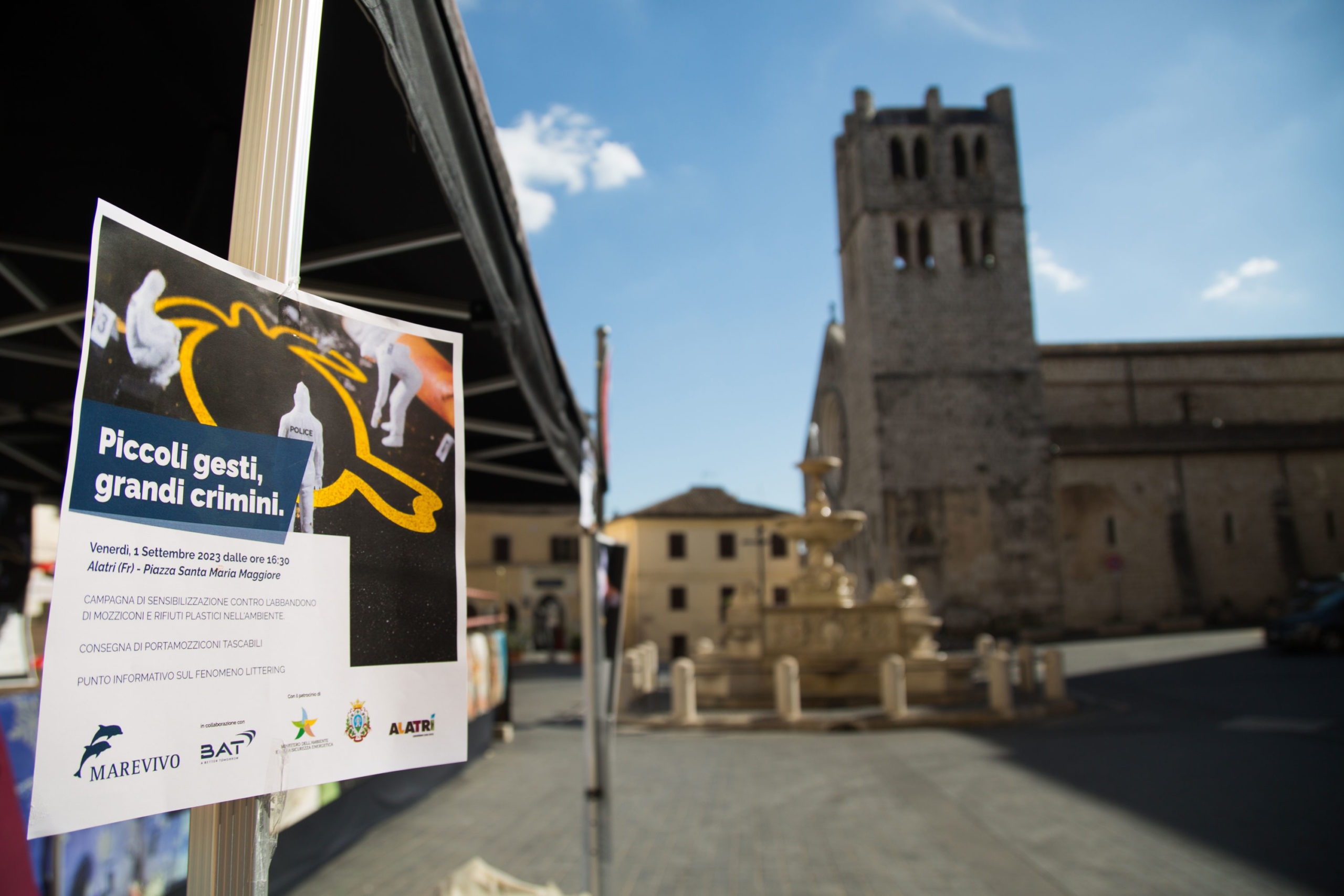 Anche il Comune di Alatri si schiera contro il littering e aderisce a “Piccoli Gesti, Grandi Crimini”