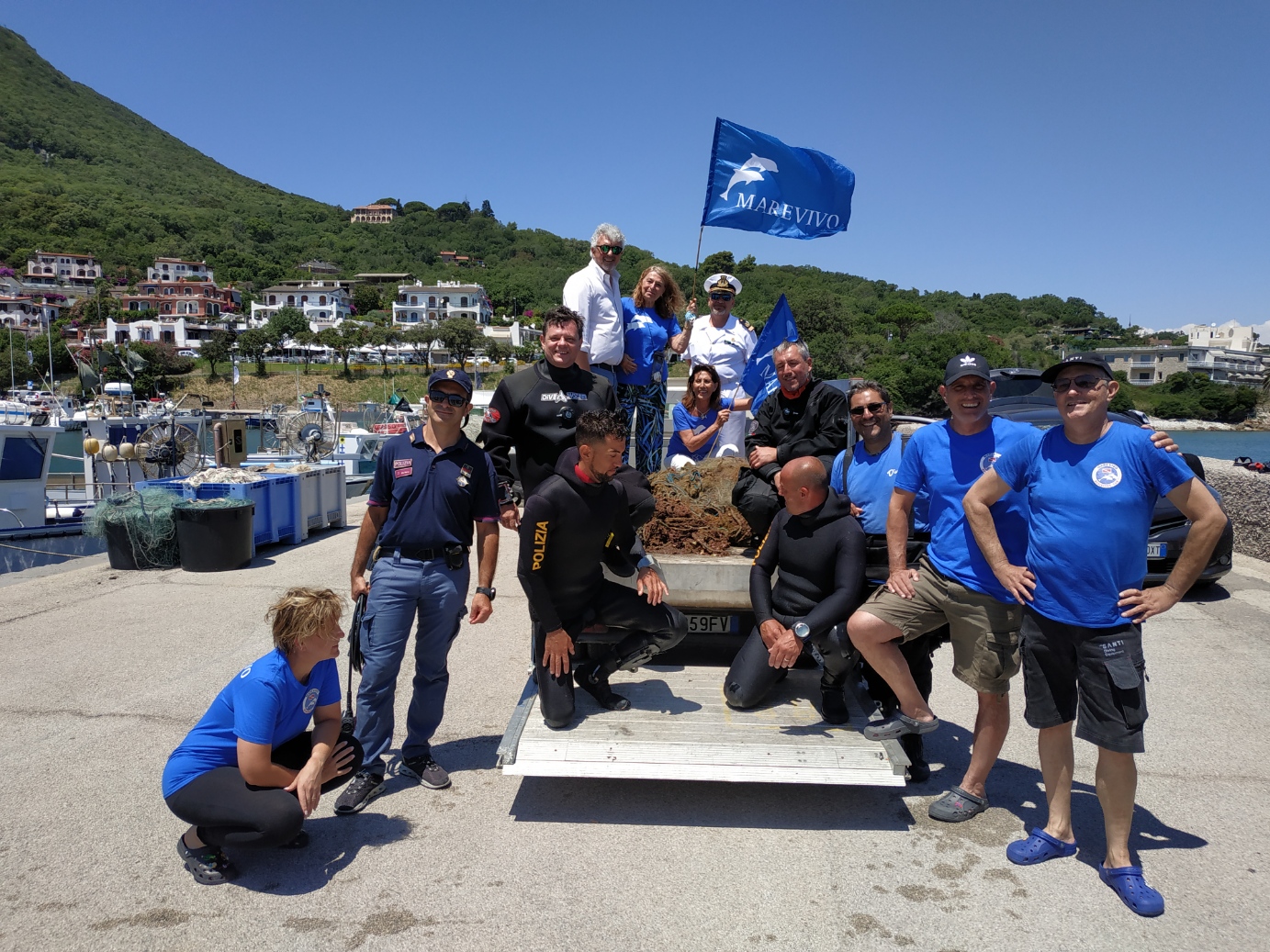 Recuperata una rete fantasma di oltre 200 metri dai fondali di Secca di Punta Rossa